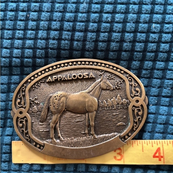 Genuine Leather Solid Brass Appaloosa Belt Appaloosa Trading Company Genuine Leather Belt Horses  main image 3
